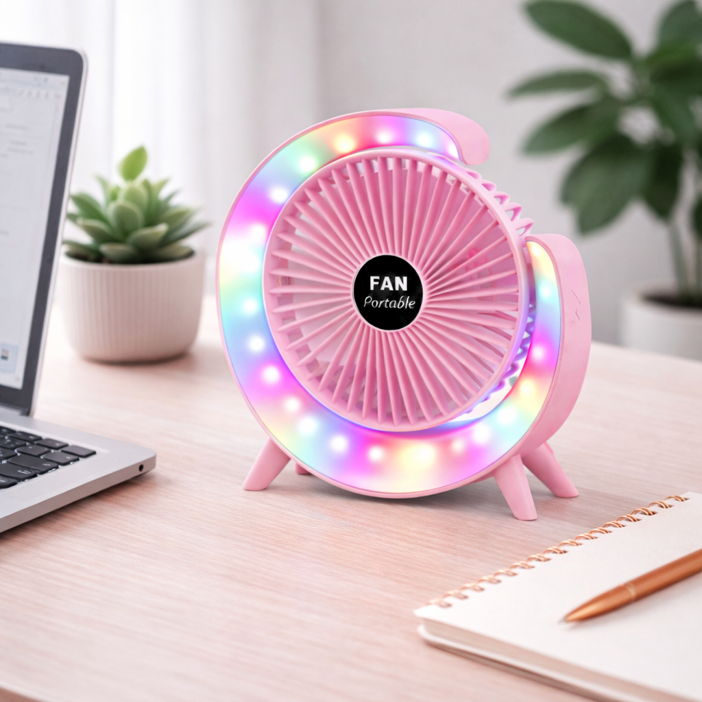 Ventilador Portátil con Luces Led