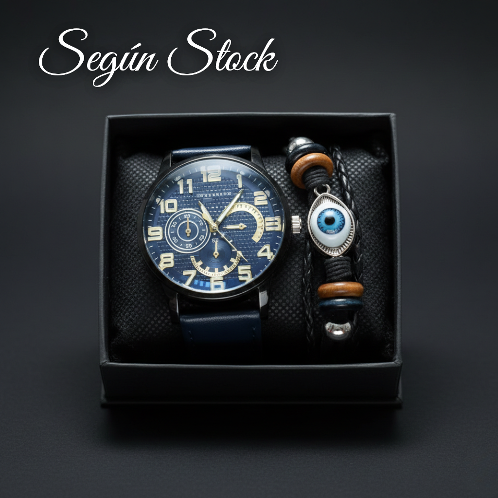 Set de Reloj y Pulsera para Hombre