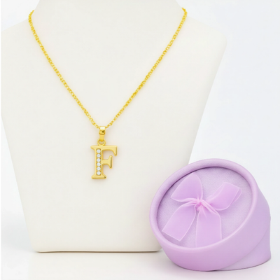 Collar Doble Baño en Oro Letra F – XUPING