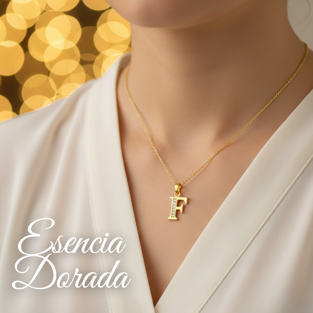 Collar Doble Baño en Oro Letra F – XUPING