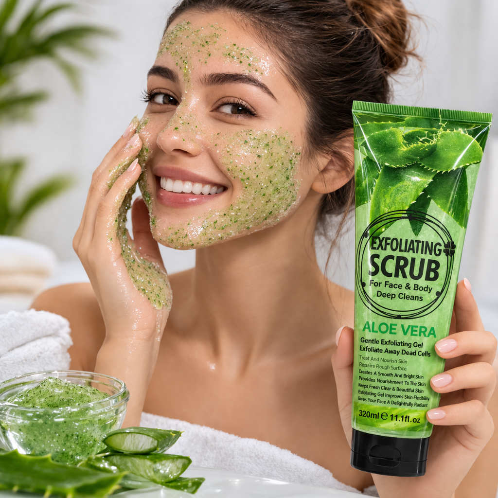 Gel Exfoliante Facial y Corporal Aloe Vera 320 ml - WOKALI