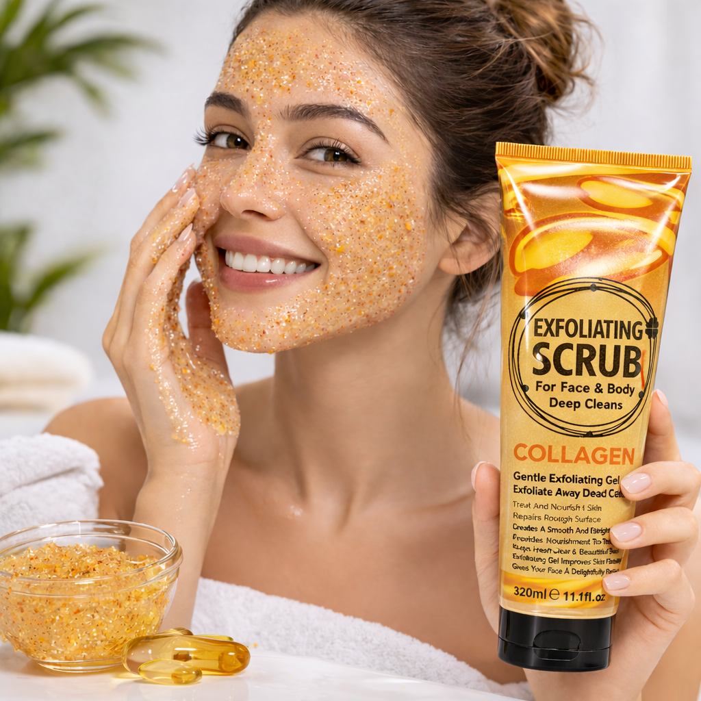 Gel Exfoliante Facial y Corporal Colágeno 320 ml - WOKALI