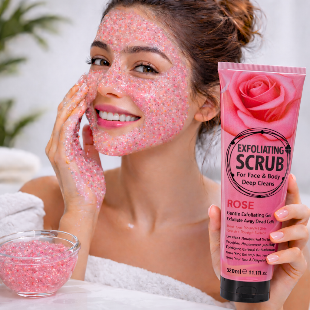 Gel Exfoliante Facial y Corporal Rose 320 ml - WOKALI