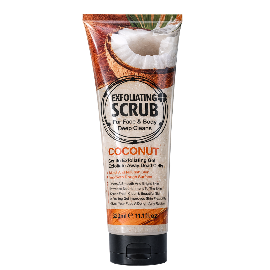 Gel Exfoliante Facial y Corporal Coconut 320 ml - WOKALI
