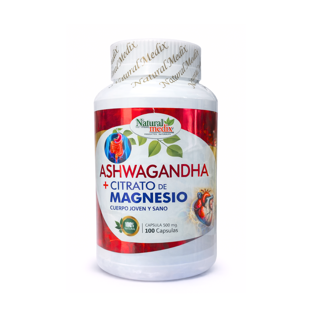 Ashwagandh & Citrato De Magnesio 100 cáp. - NATURAL MEDIX