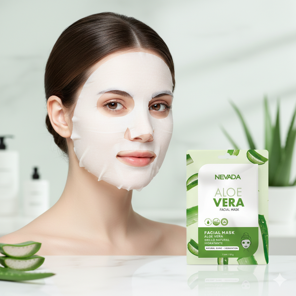 Mascarilla Facial De Aloe Vera x10 Uds - NEVADA