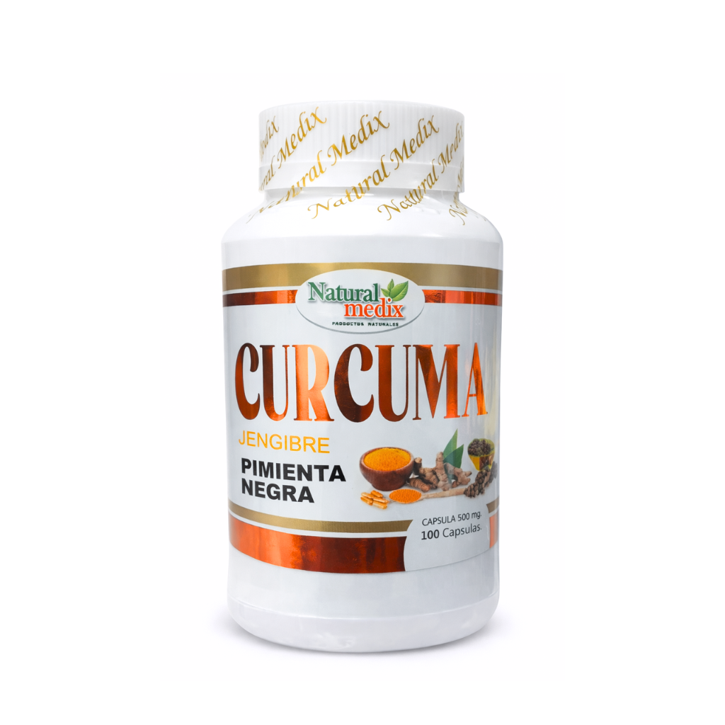 Curcuma, Jengibre & Pimienta Negra 100 cáp. - NATURAL MEDIX