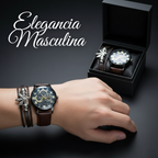 Set de Reloj y Pulsera para Hombres