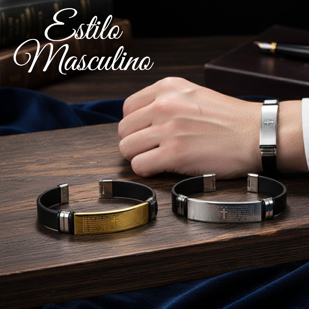 Pulseras Padre Nuestro De Cuero Importado