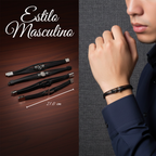 Pulseras De Acero Con Cuero Importado