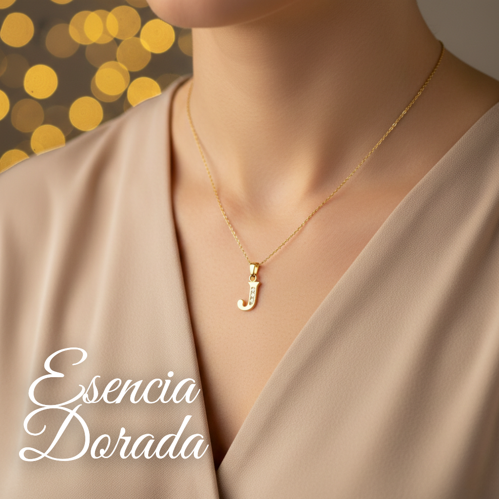 Collar Doble Baño en Oro Letra J – XUPING