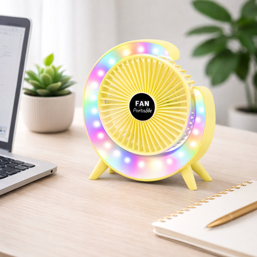 Ventilador Portátil con Luces Led