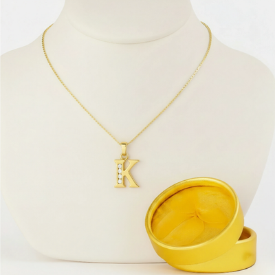 Collar Doble Baño en Oro Letra K – XUPING
