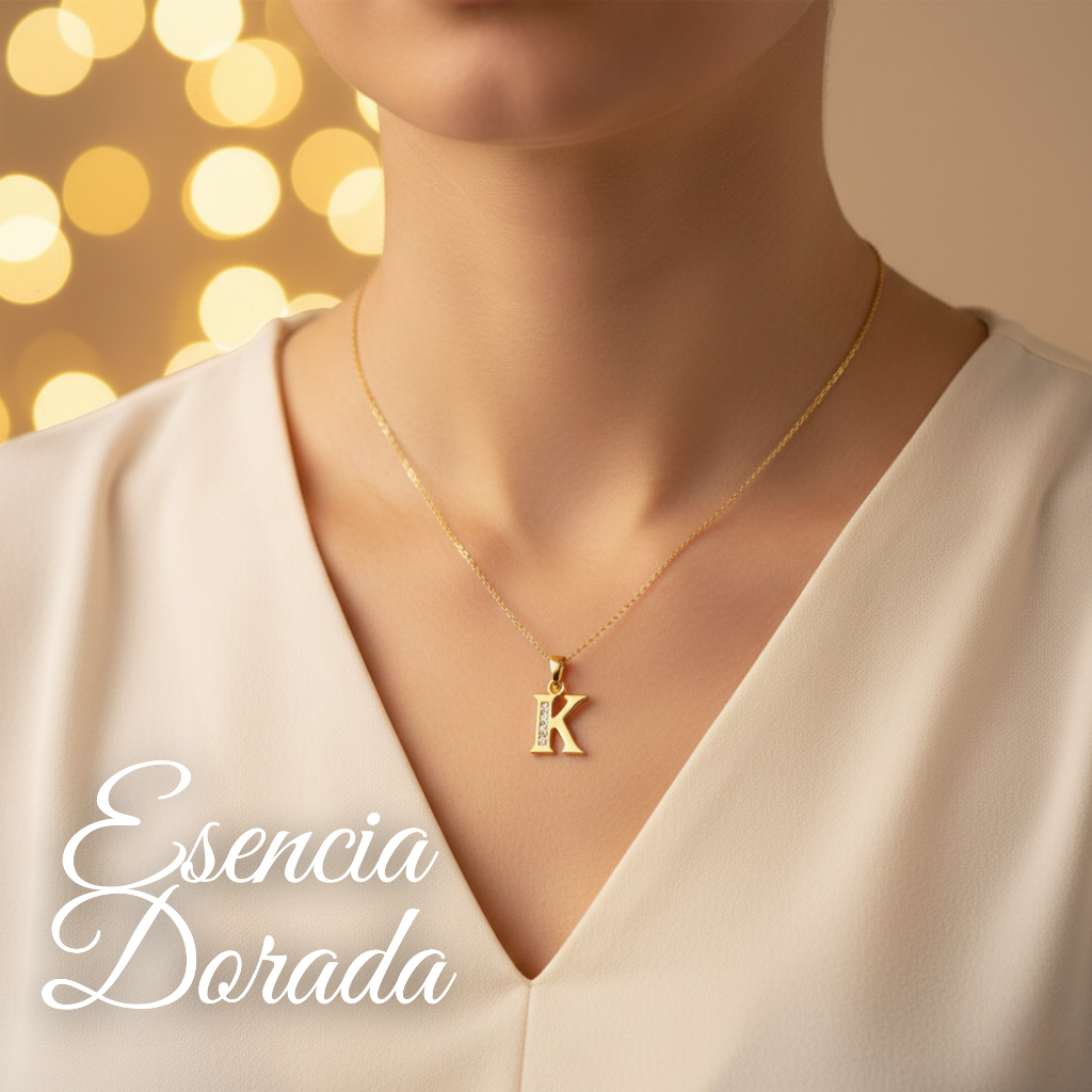 Collar Doble Baño en Oro Letra K – XUPING