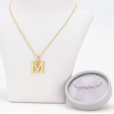 Collar Doble Baño en Oro Letra M – XUPING