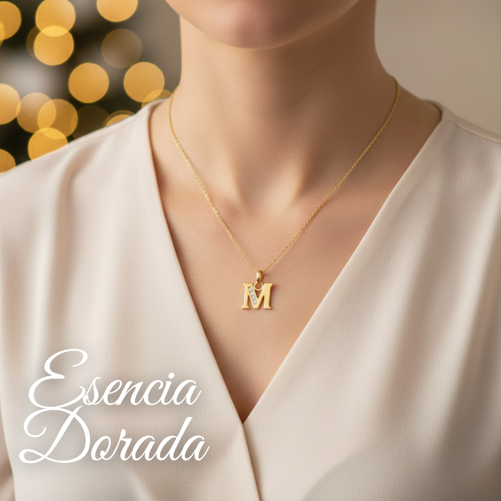 Collar Doble Baño en Oro Letra M – XUPING