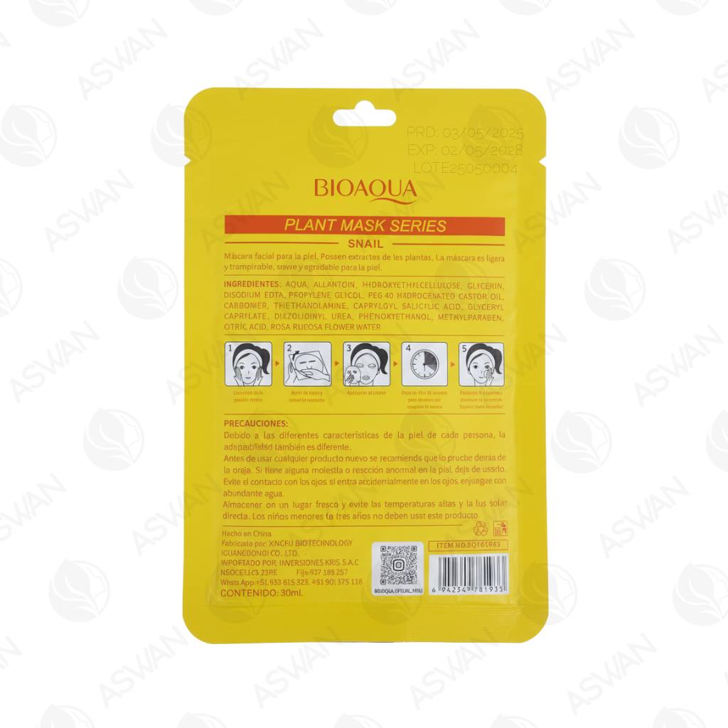 Mascarilla Facial 24K Gold Snail x10 Uds - BIOAQUA