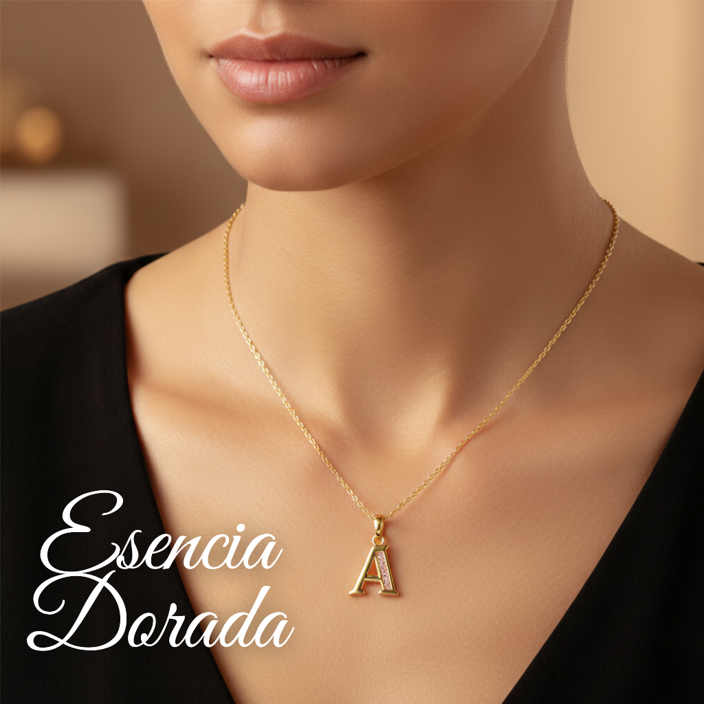 Collar Doble Baño en Oro Letra A – XUPING