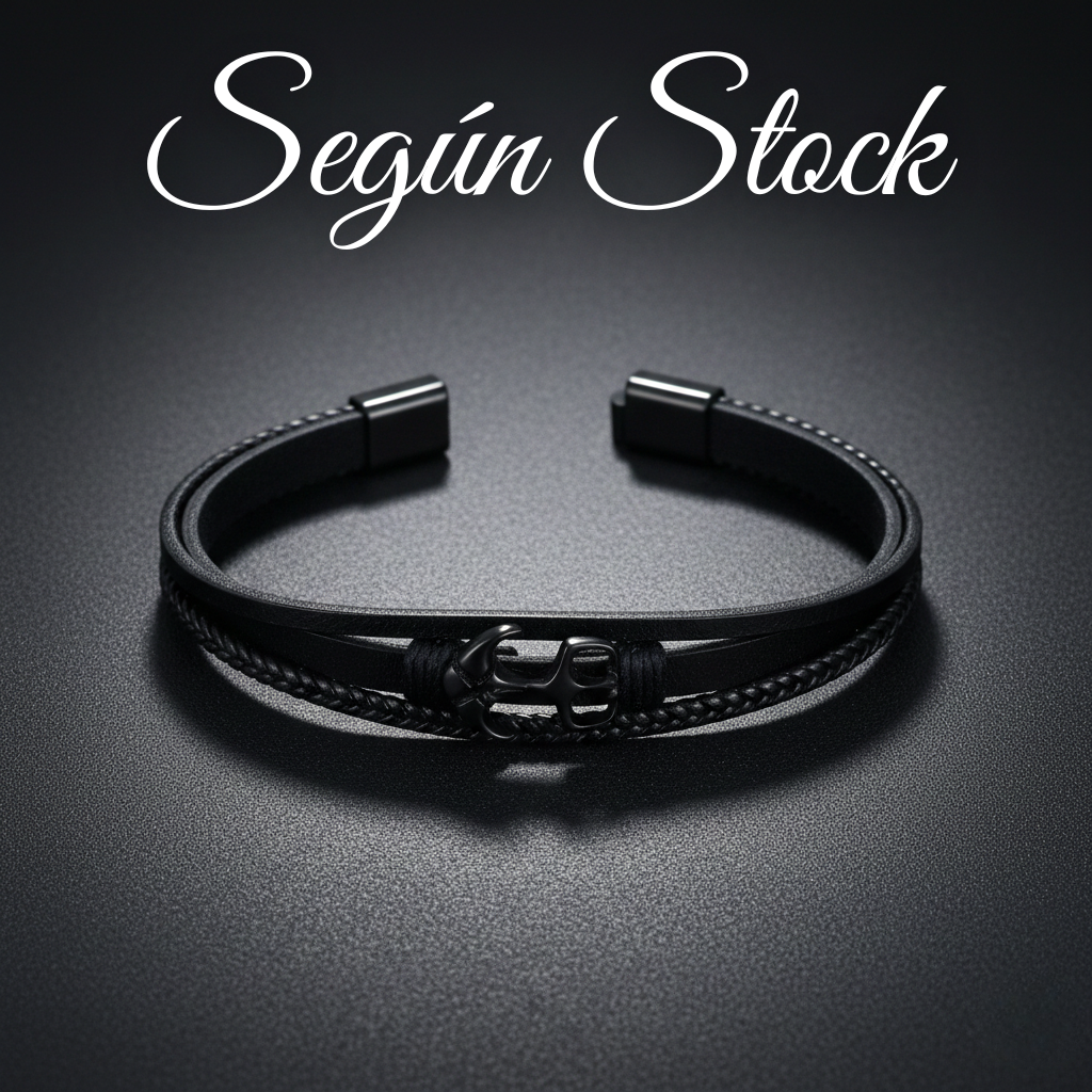 Pulseras De Acero Con Cuero Importado