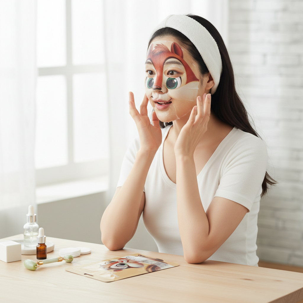 Mascarilla Facial Animado De Ardillita x10 Uds - BIOAQUA