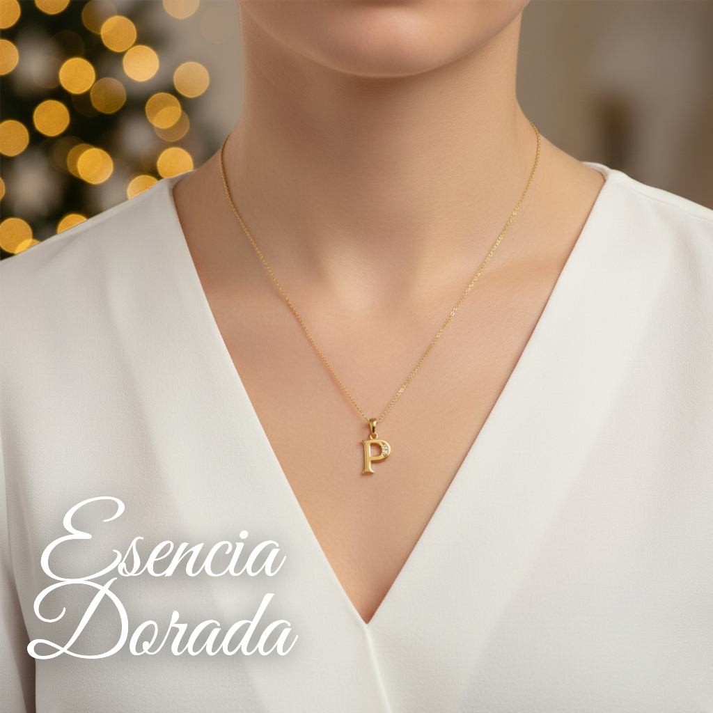 Collar Doble Baño en Oro Letra P – XUPING