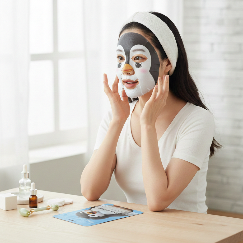 Mascarilla Facial Animado De Pingüinito x10 Uds - BIOAQUA