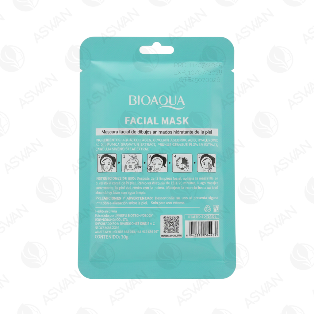 Mascarilla Facial Animado De Pandita x10 Uds - BIOAQUA