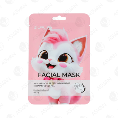 Mascarilla Facial Animado De Gatita x10 Uds - BIOAQUA