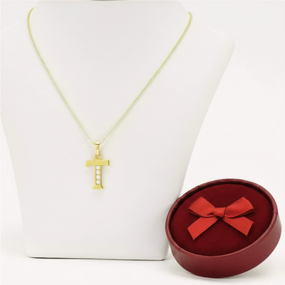 Collar Doble Baño en Oro Letra T – XUPING