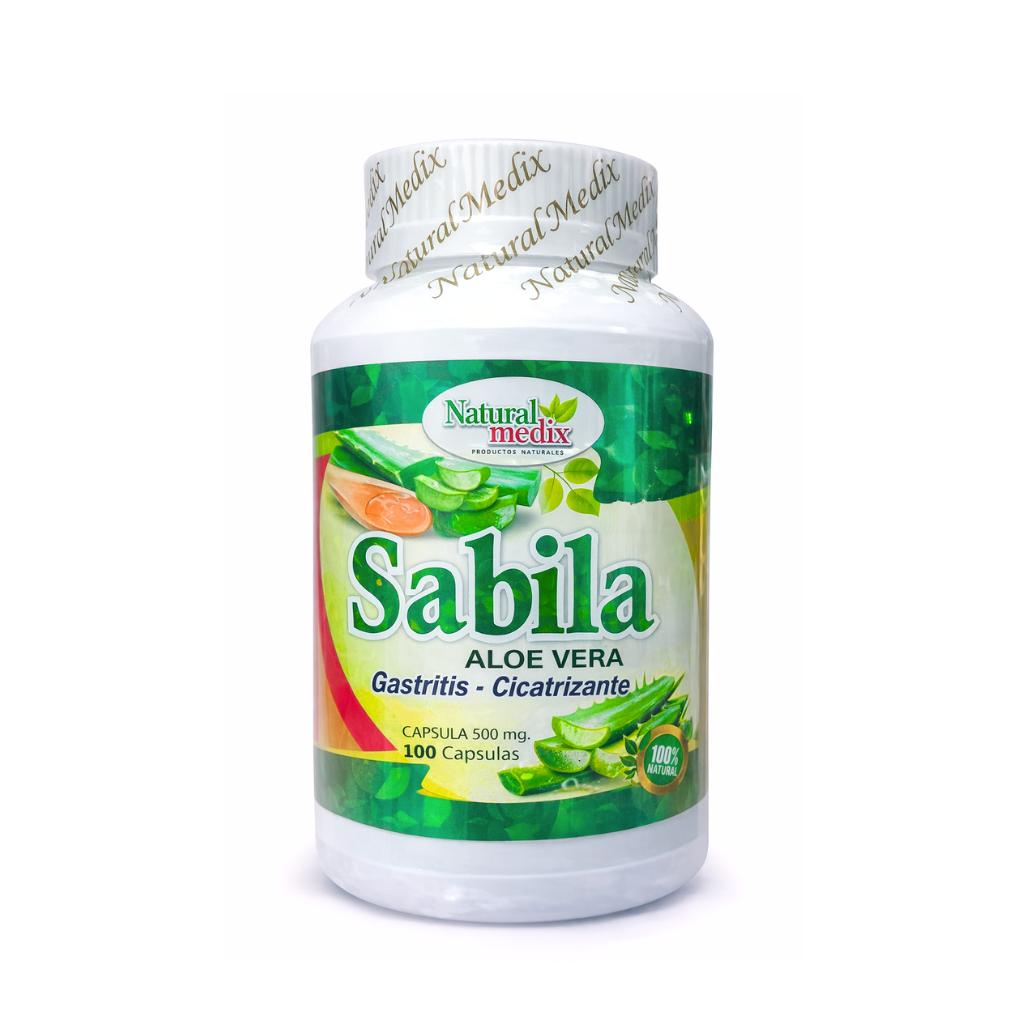 Sábila con Aloe Vera 100 cáp. - NATURAL MEDIX