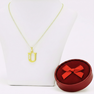 Collar Doble Baño en Oro Letra U – XUPING