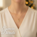 Collar Doble Baño en Oro Letra V – XUPING