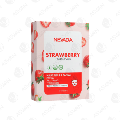 Mascarilla Facial De Fresa x10 Uds - NEVADA