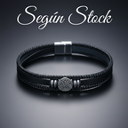 Pulseras De Acero Con Cuero Importado