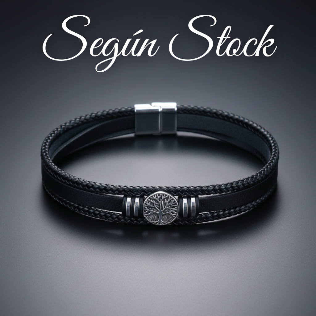 Pulseras De Acero Con Cuero Importado