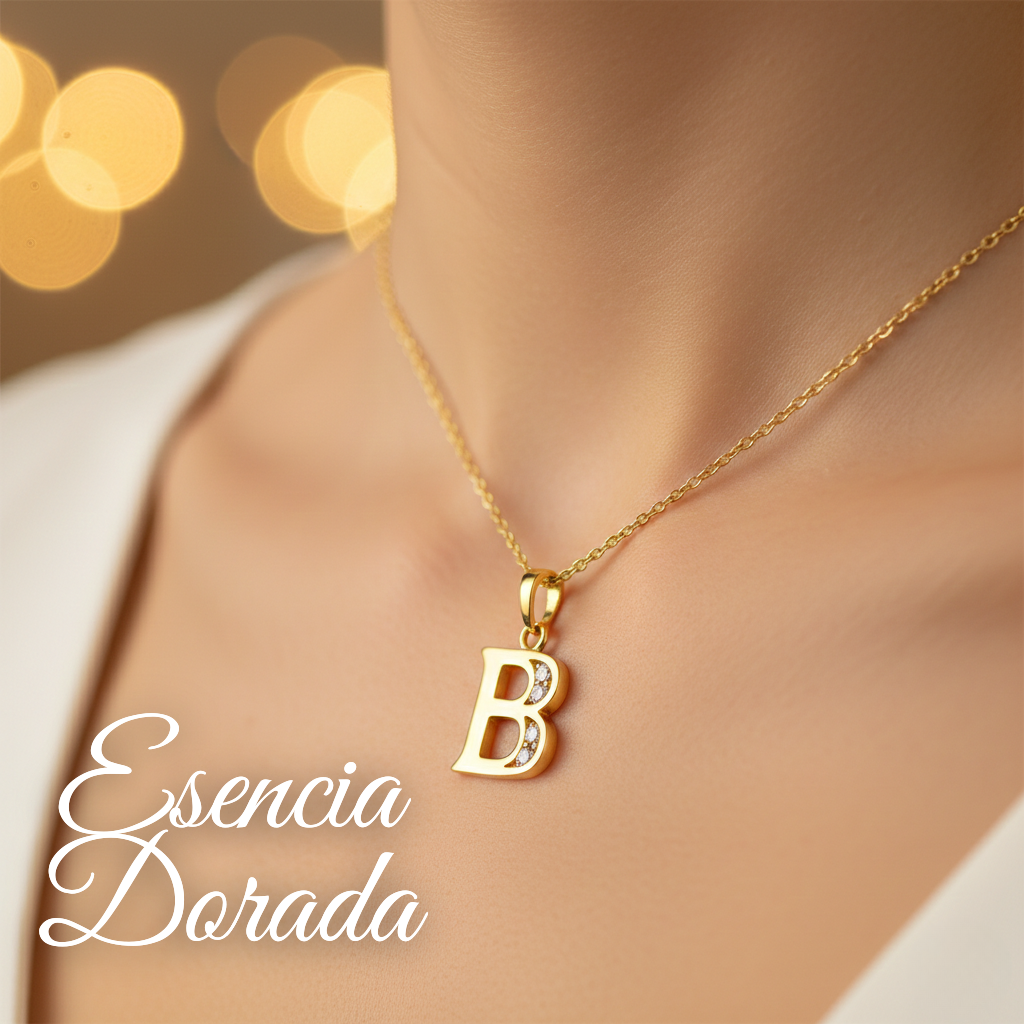 Collar Doble Baño en Oro Letra B – XUPING