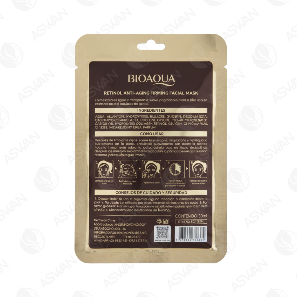 Mascarilla Facial De Retinol Antiedad x10 Uds - BIOAQUA
