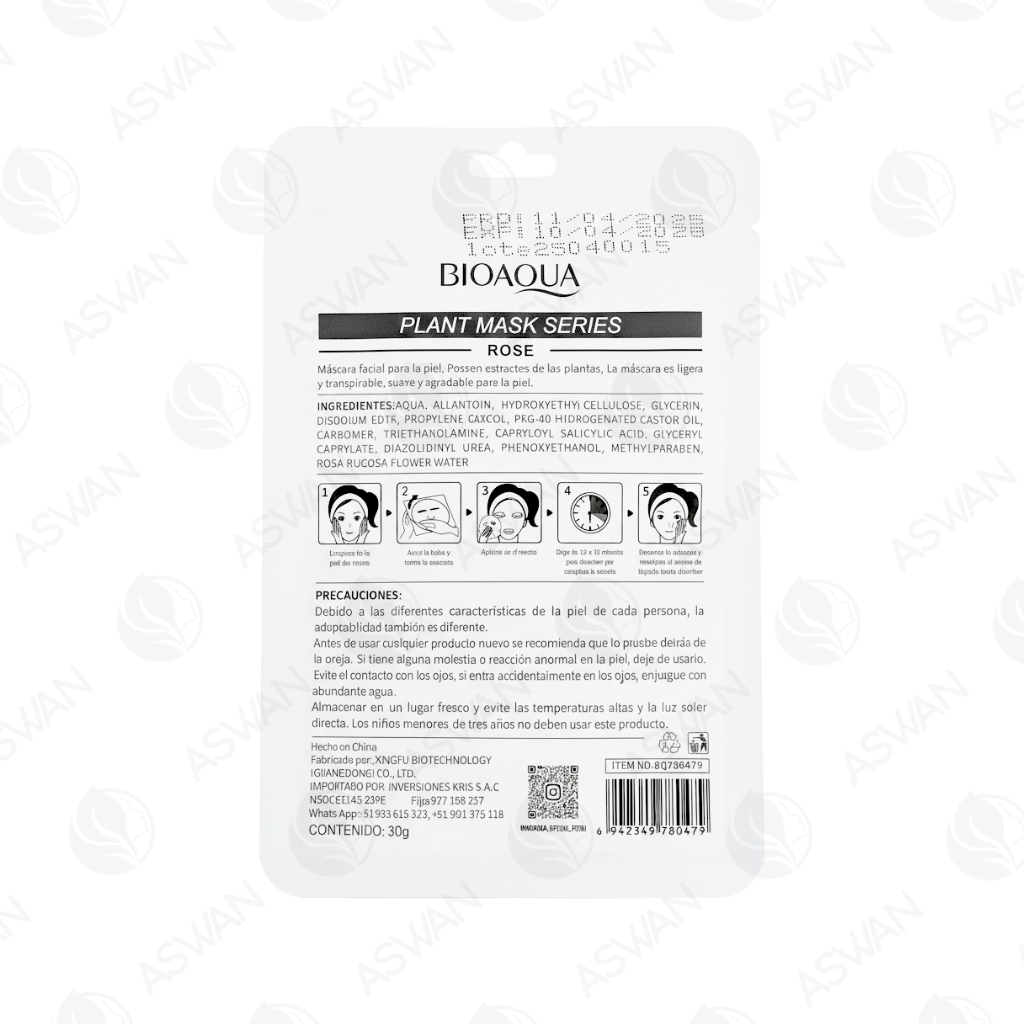 Mascarilla Facial De Rosa x10 Uds - BIOAQUA