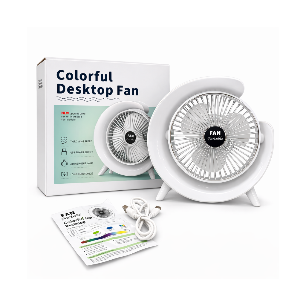 Ventilador Portátil con Luces Led