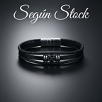 Pulseras De Acero Con Cuero Importado