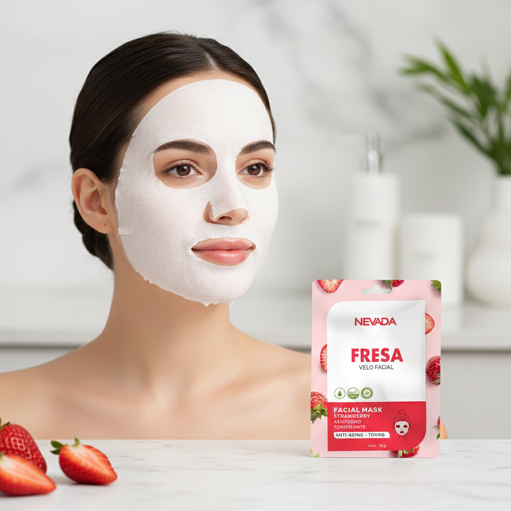 Mascarilla Facial De Fresa x10 Uds - NEVADA