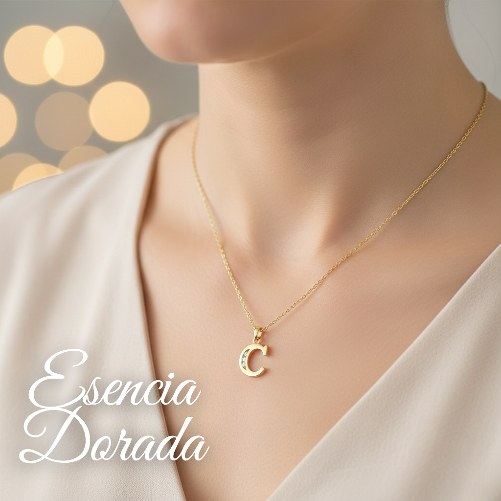 Collar Doble Baño en Oro Letra C – XUPING