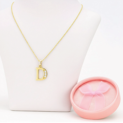 Collar Doble Baño en Oro Letra D – XUPING
