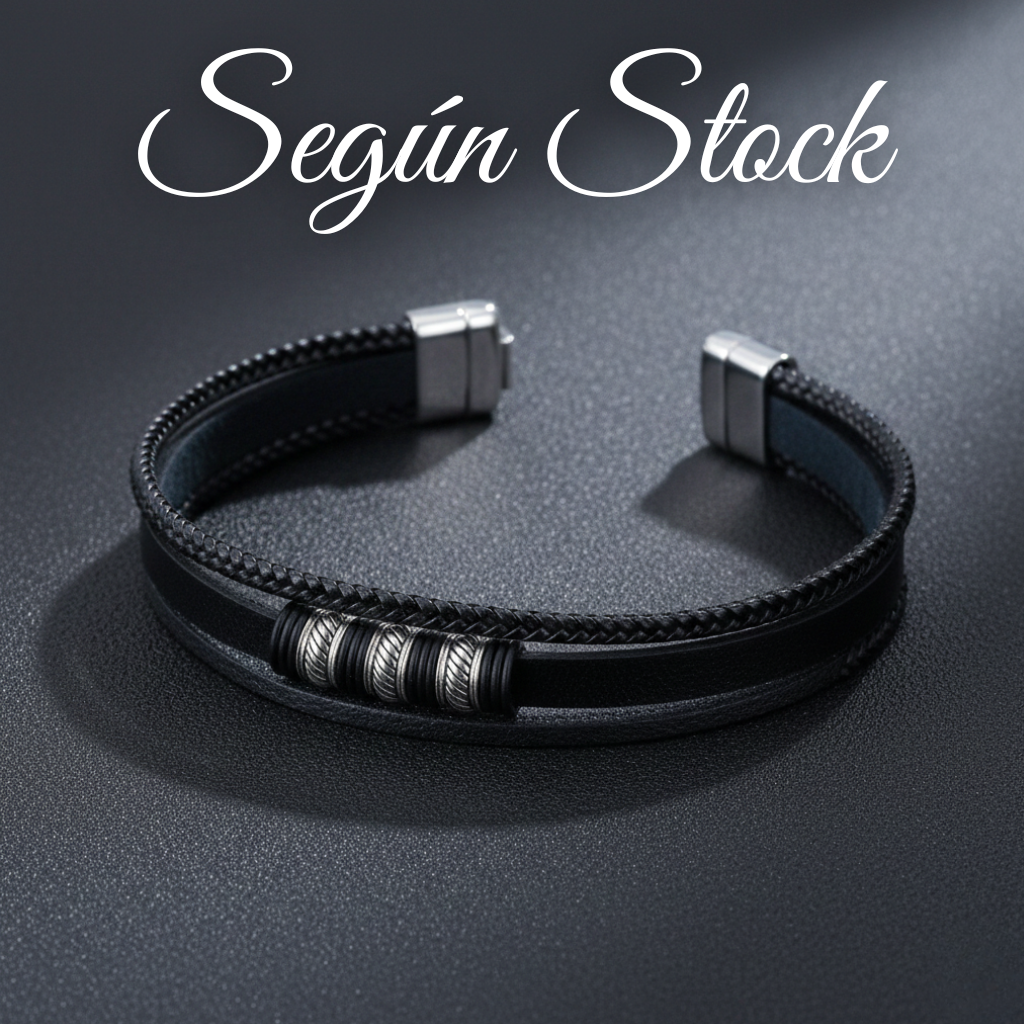 Pulseras De Acero Con Cuero Importados