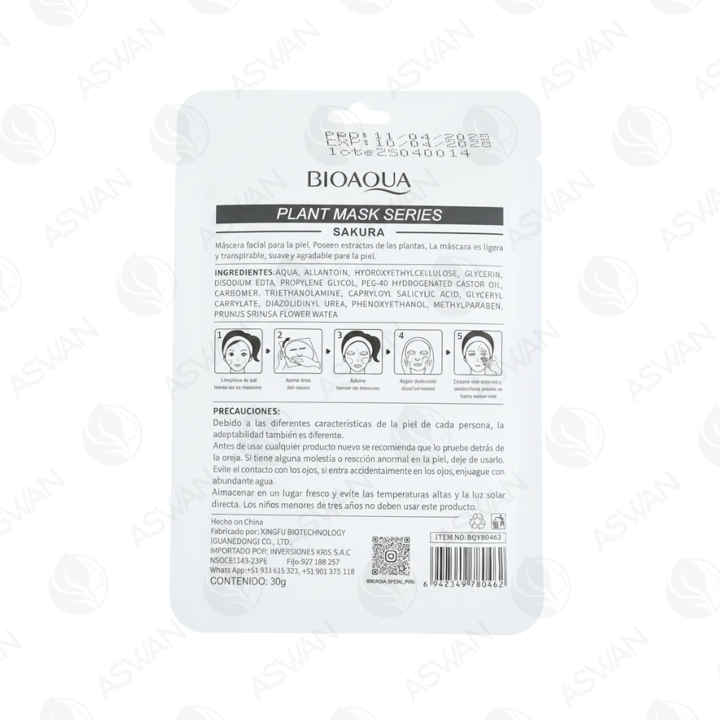 Mascarilla Facial De Sakura x10 Uds - BIOAQUA