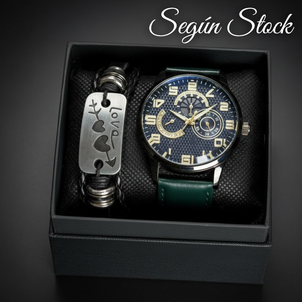 Set de Reloj y Pulsera para Hombre